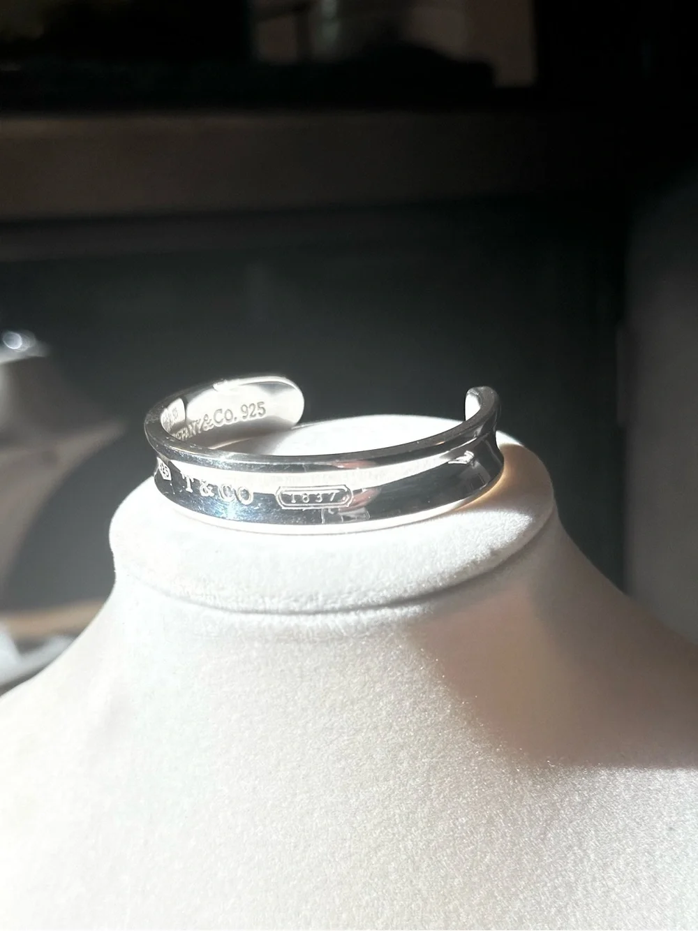 Tiffany & Co. 1837 Vintage Sterling Silver Wide Open Cuff Bracelet